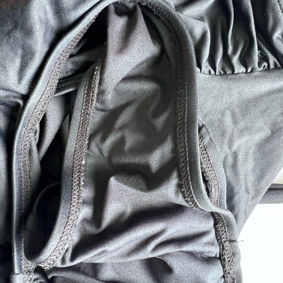 DKNY Black Classic One Piece halter swimsuit ruffle front detail 6 - Picture 8 of 9